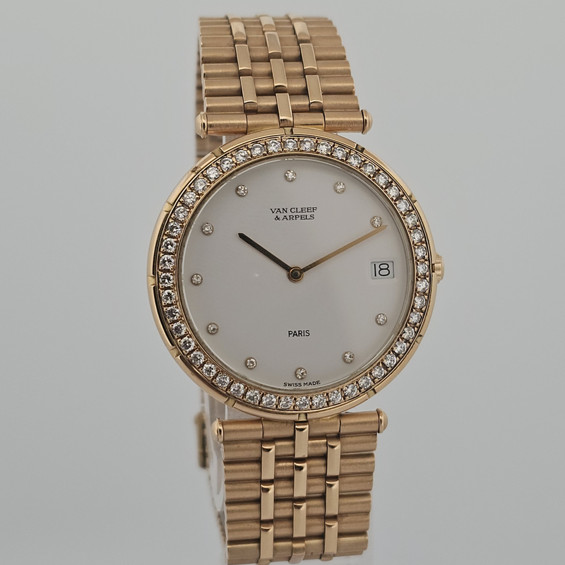 Van Cleef & Arpels 18K Gold diamond bezel&dial 30 mm