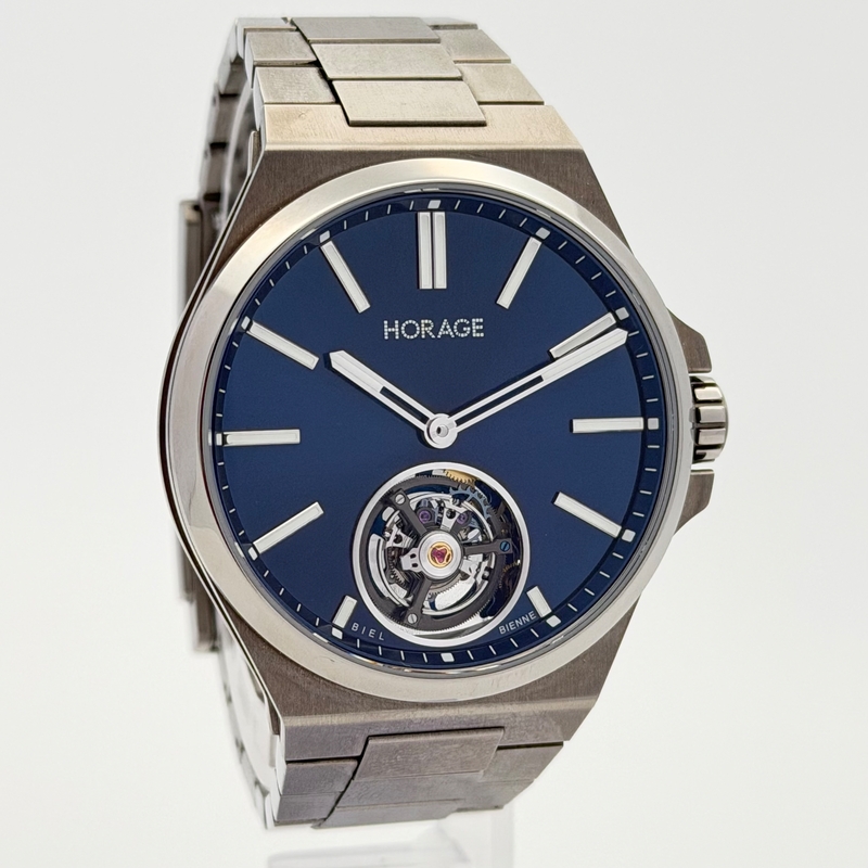 Horage Autark Tourbillon Sunray Blue Tungsten Rotor
