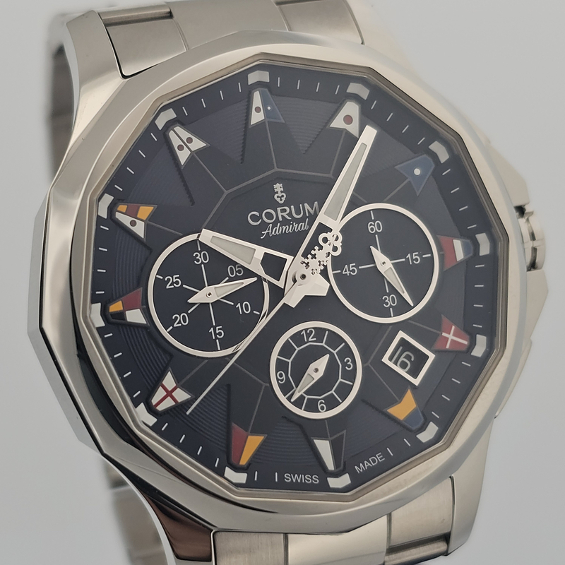 Corum Admiral's Cup Legend 42 Chronograph Blue Dial 984.101.20／V705 AB12