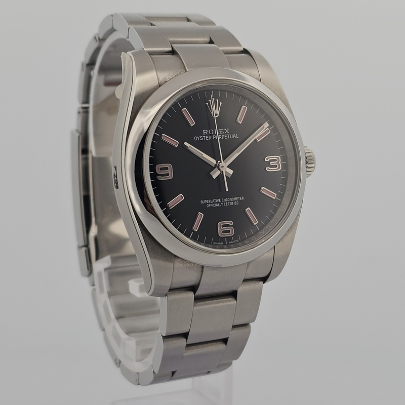 Oyster Perpetual  Black Dial Pink Index - 116000  36mm